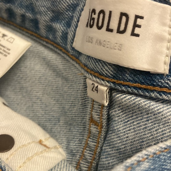 AGOLDE 90's Mid Rise Loose Fit in Snapshot 100% Organic Cotton Sz 24 - Picture 6 of 7